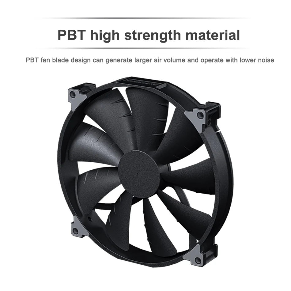 PHANTEKS F200SP Black High Air Volume Computer Case Fan 200mm 4Pin PWM Quiet Cooling Fan FDB Hydraulic Bearings