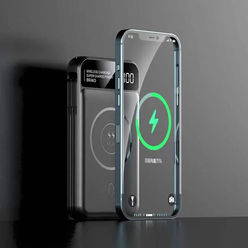 Lenovo Power Bank 50000mah Wireless Charging For Magsafe Magnetic Charging Built-in Wire Mobile Phone Battery For IPhone