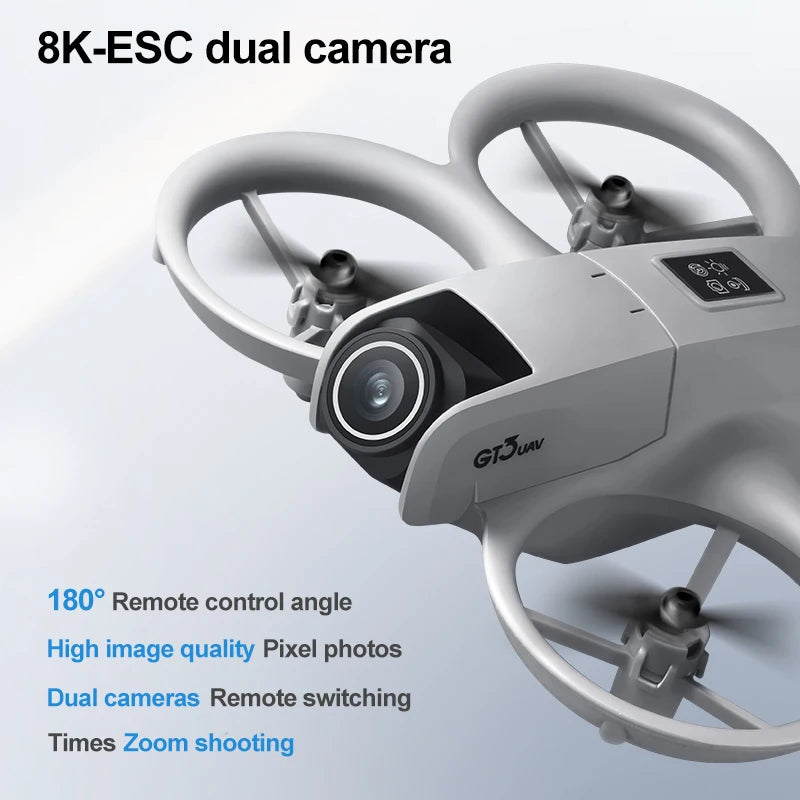 NEW GT3 Mini Foldable Drone With Lights 8k Aerial Photography Optical Flow Positioning 360° Obstacle Avoidance Helicopter Drone
