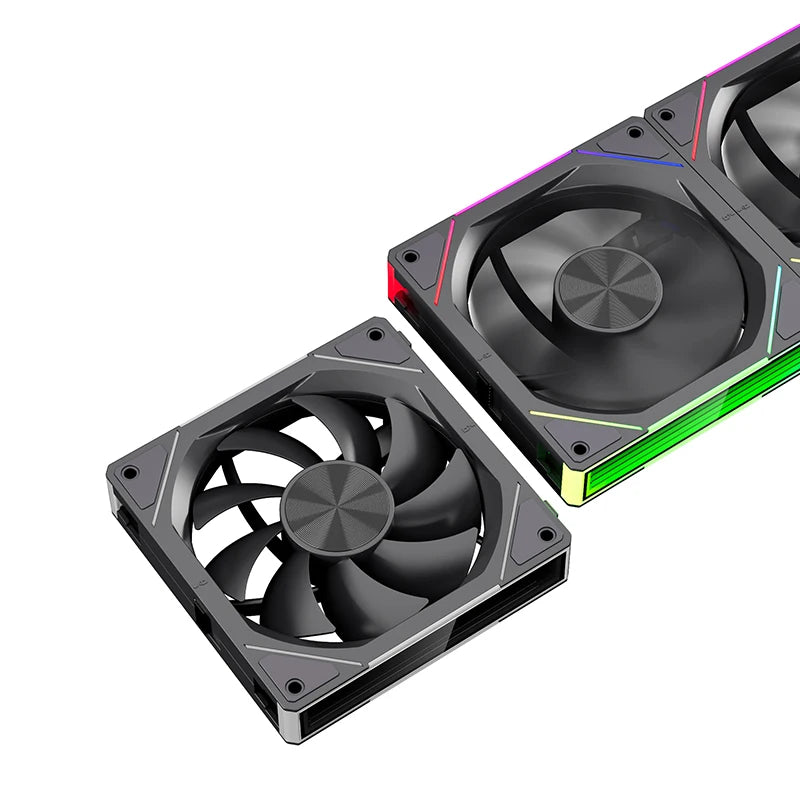 TEUCER JM-5 3-in-1 ARGB PC Fan 800-2000RPM Case Fan Compatible with 240 360 Water Cooling Radiator Wireless Cooling Fan Kit