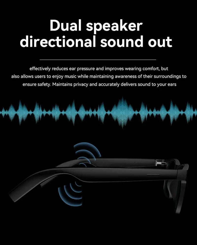 Lenovo AI Smart Glasses Remote Control 8K HD Camera Touch Photo Recording Translator Voice Assistant Music Bluetooth Sunglasses