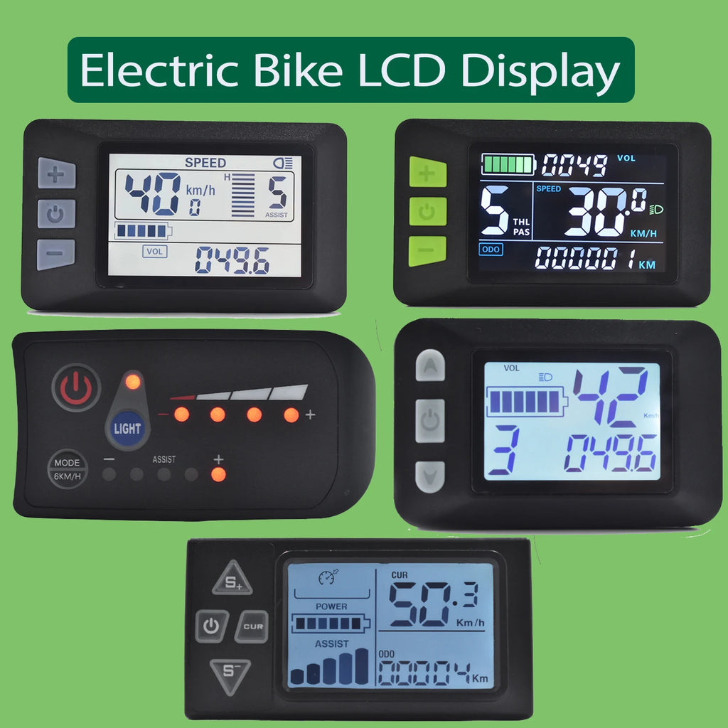 UART 2 Multifunctional LCD Screen Electric Bicycle Display Computer Bike Rainproof Speedometer Odometer Cycling Waterproof