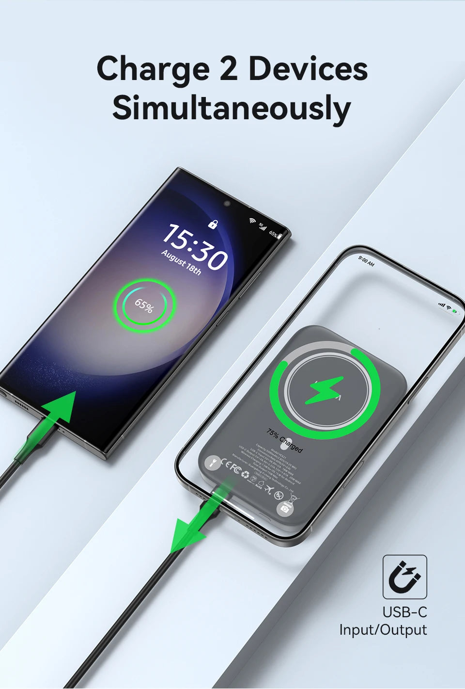 KUULAA Magnetic Power Bank 5000mAh Portable Charger Wireless Fast Charging PD20W PowerBank for Magsafe for iPhone 17 16 Pro Max