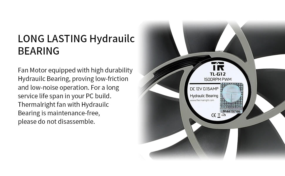 Thermalright 120mm Case Fan TL-G12/G12B/G12RB CPU Cooling Fan 120mm Silent-Balance Fan Reverse Airflow Design Fan