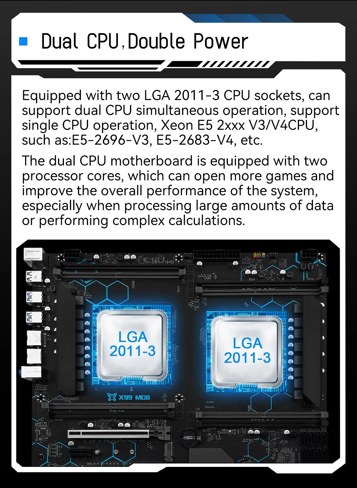 MACHINIST X99 MD8 Dual CPU Motherboard Optional  Kit Set lntel Xeon E5 2680 V4 LGA2011-3 DDR4 32GB RAM C612 chip Server Computer