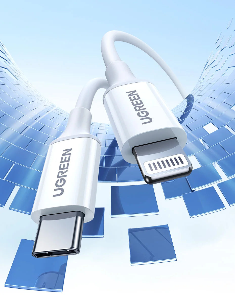 UGREEN MFi 20W PD USB C to Lightning Cable for iPhone 14 13 12 Pro Max Fast Charging for iPad Mini Phone Type C Cable