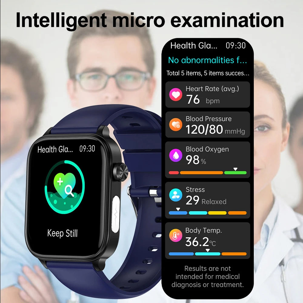 2025 New 24-Hour Health Monitoring Smart Watch Men Uric Acid Blood Lipids Heart Rate Bluetooth Call Smartwatch Women