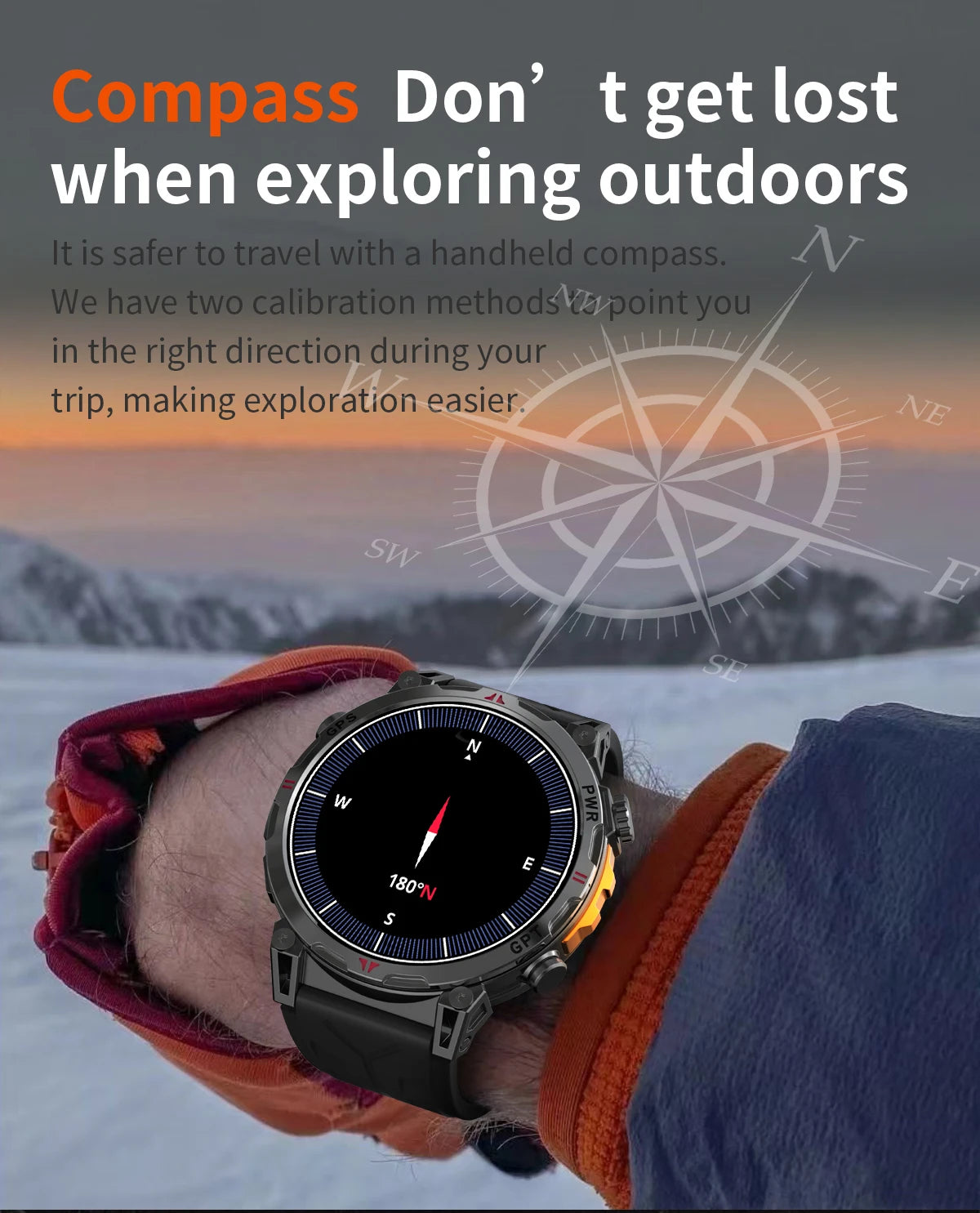 2026 New Outdoor GPS Sports Smartwatches Men Compass 10ATM Waterproof 24/7 Health Monitoring Chat GPT Bluetooth Call Smart Watch