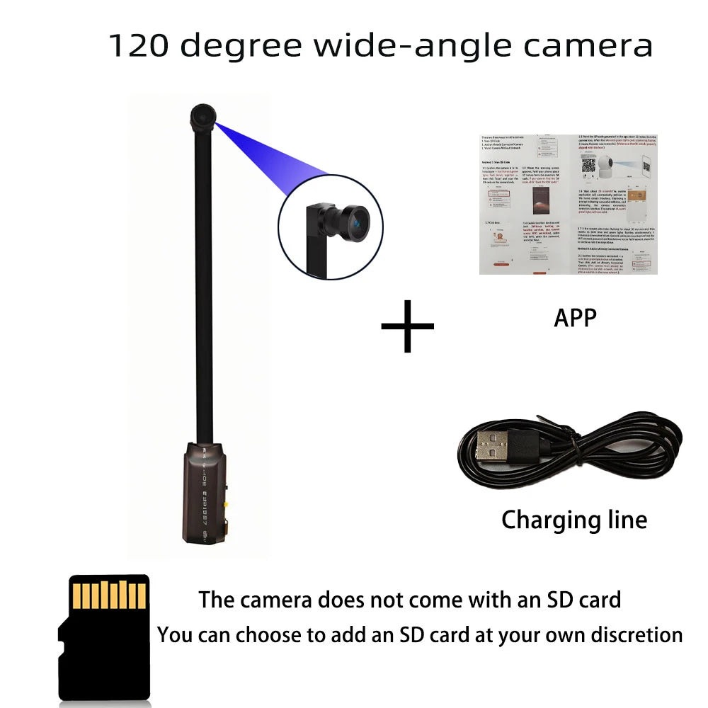 4K HD mini WiFi camera, supports remote viewing, motion detection, DIY small home nanny style HD wireless camera