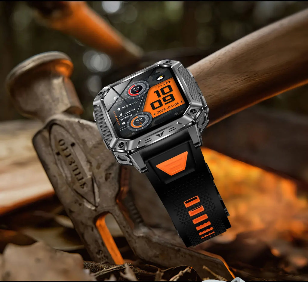 2026 New Built-in 1400mAh Super Large Battery Men Smart Watch Outdoor GPS 2.01"AMOLED Screen 10ATM Waterproof BT Call Smartwatch