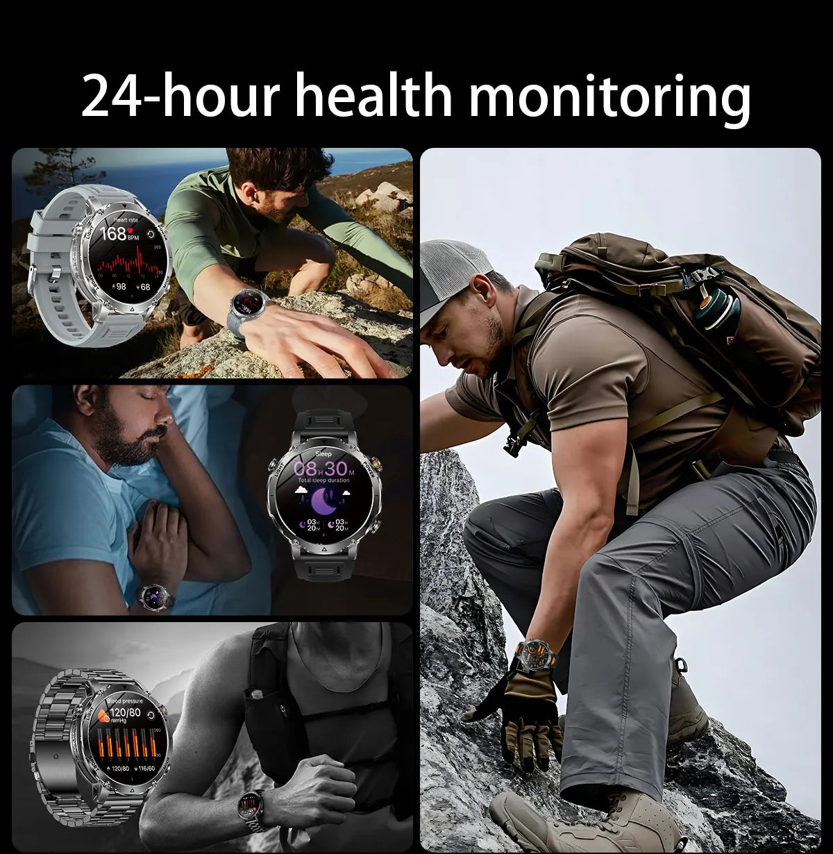 2026 New Military TANK SmartWatch Bluetooth call 10ATM Waterproof 1400mAh Battery Heart rate monitoring Outdoor Sports Watch Men