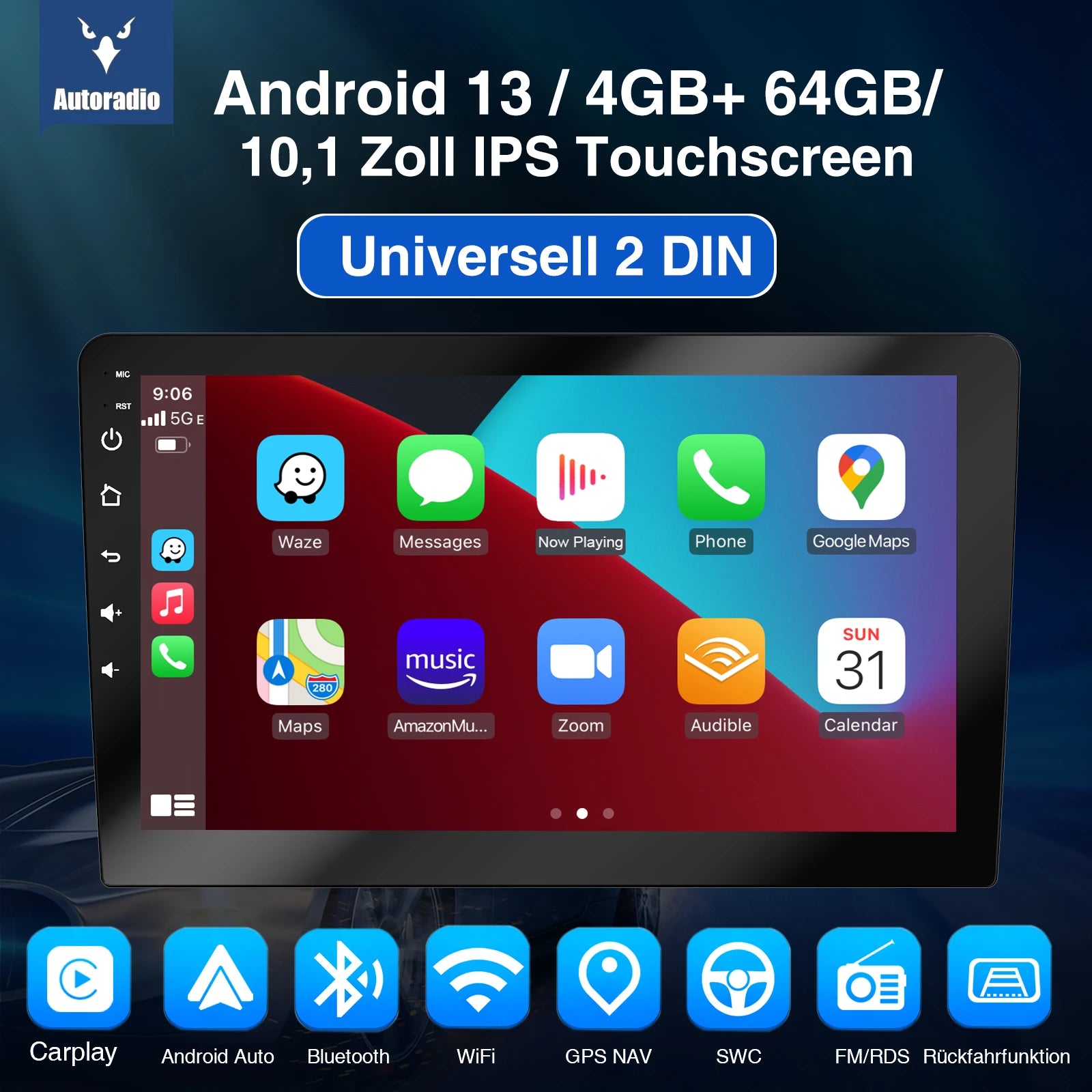 ESSGOO 2 Din Car Radio Carplay Android Auto 7 9 10 Inch 4G 64G Universal Multimedia Player DSP FM RDS AHD GPS WIFI Autoradio