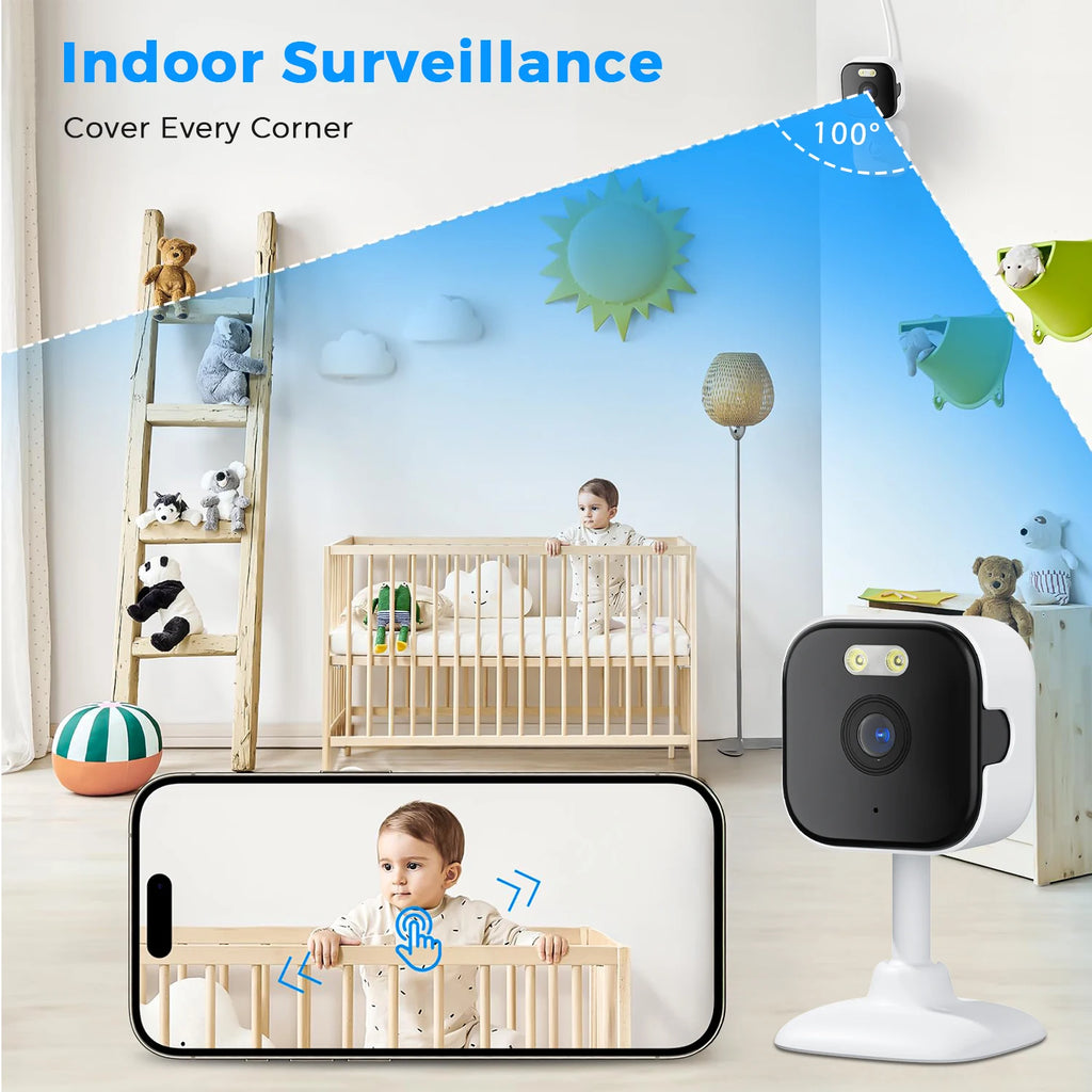 BESDER 5MP Mini Cube Camera Wifi Indoor Two Way Audio Human Detection Home 3MP CCTV Security IP Camera 2MP 5X Zoom O-Kam Pro APP