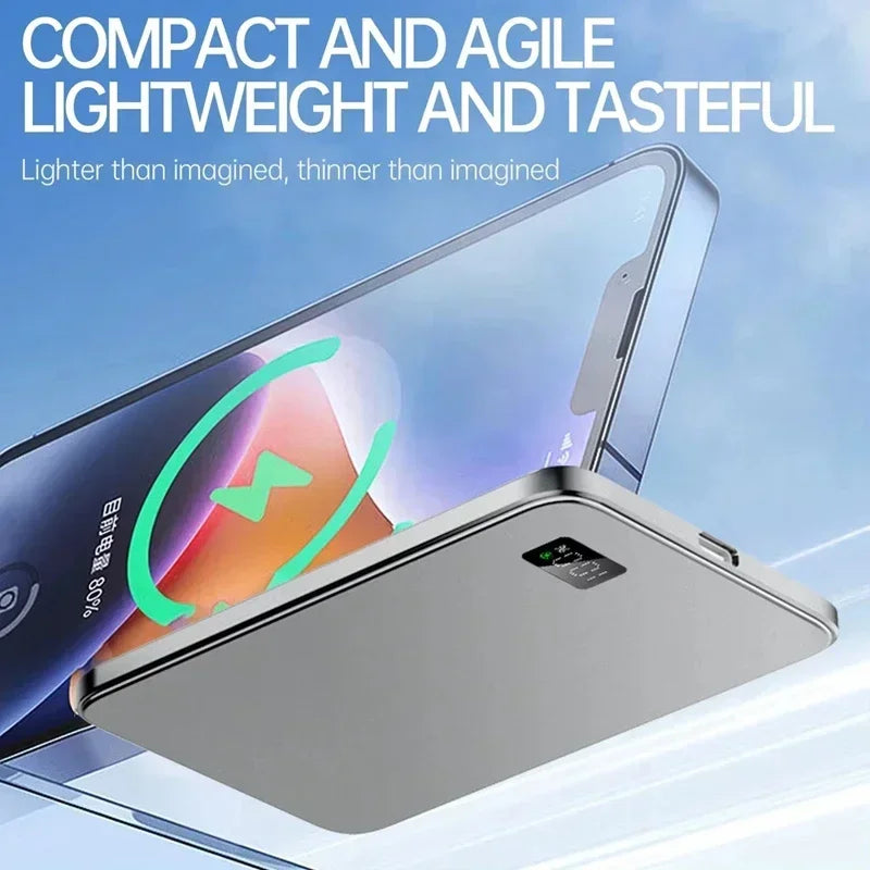 Lenovo CCC Power Bank 50000mAh For MagSafe Slim Magnetic Wireless Power Bank 22.5W External Portable Battery For iPhone Samsung