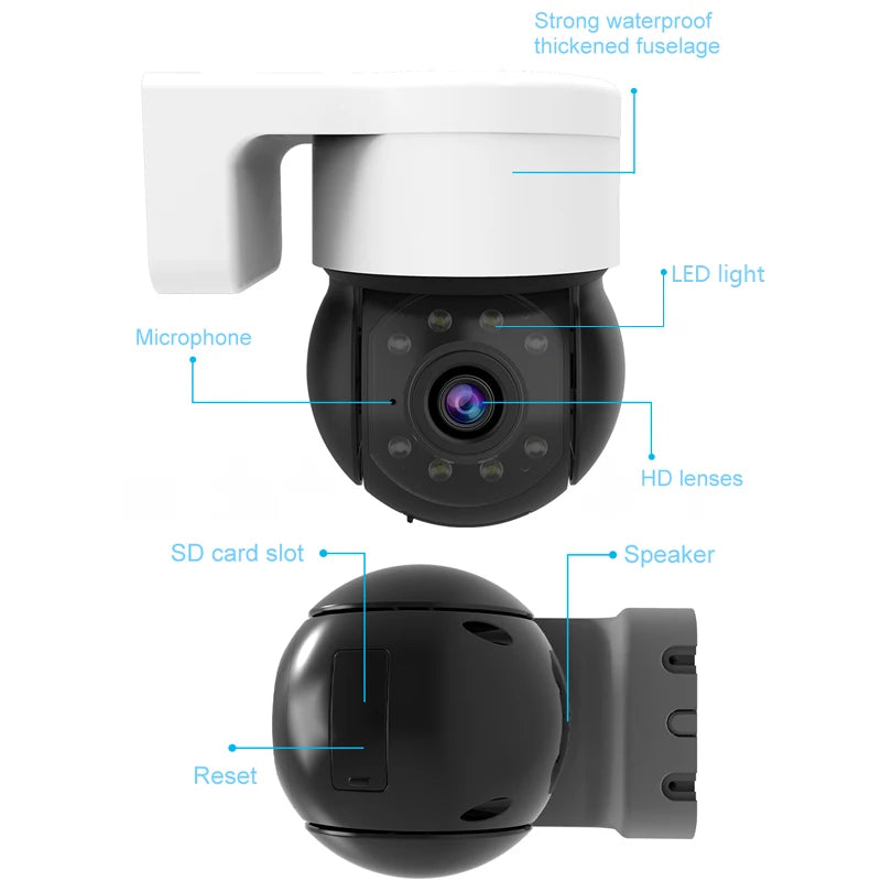 Outdoor Waterproof Wireless 1080P 2MP Camera Tuya Smart Life Home Security PTZ IP Zoom Dome Cameras CCTV Video Surveillance