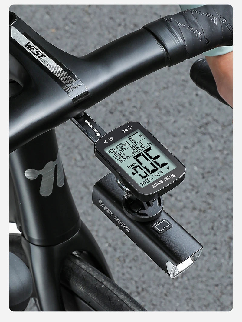 WEST BIKING Intelligent GPS Bicycle Computer Large Screen Wireless Cycling Speedometer IPX7 Waterproof Lightweight Bike Odometer