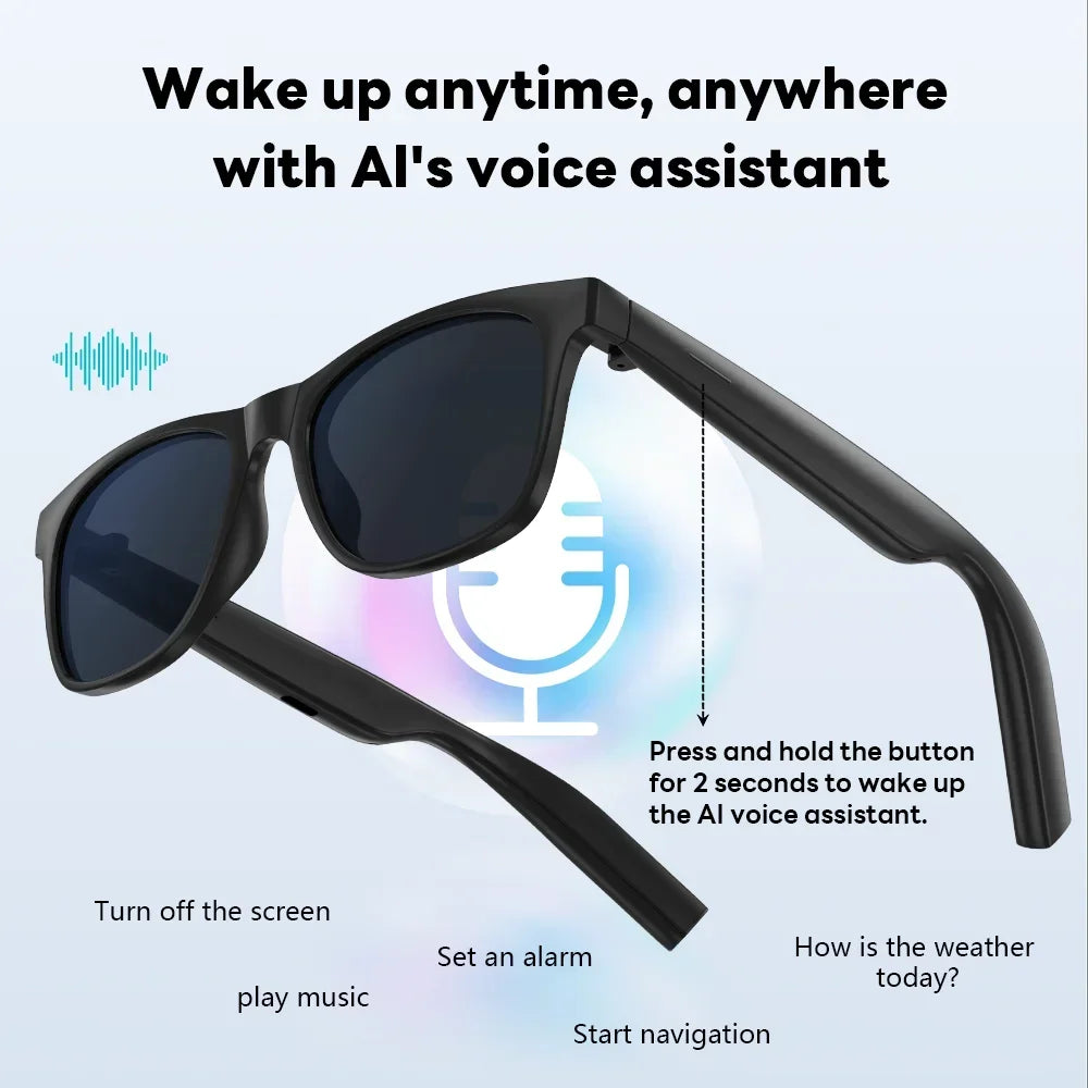 Lenovo AI Smart Glasses 8K 1600MP Touch Control Photo Recording Voice Assistant Translator Music Wireless Bluetooth Sunglasses