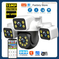 Tuya 15MP Three Lens 10MP Dual Lens Tuya Wifi Camera PTZ Outdoor Wireless Security Camera AI Human Monitoring Video Surveillance