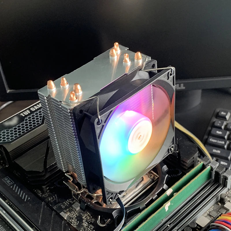 X99 CPU Air Cooler 2/4 Heat pipes 3PIN/4PIN Quiet CPU RGB Cooling Fan For Intel LGA 775 1366 1151 1155 1200 1700 2011 AM4 AM5