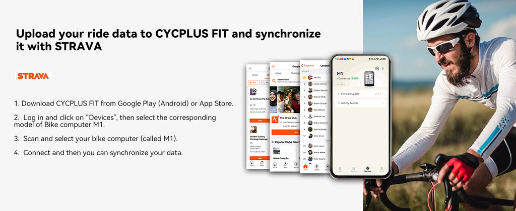 CYCPLUS M1 GPS Bicycle Computer Cycling Speedometer Bluetooth 5.0 ANT+ Ciclismo Speed Meter for Garmin Zwift Bike Accessories