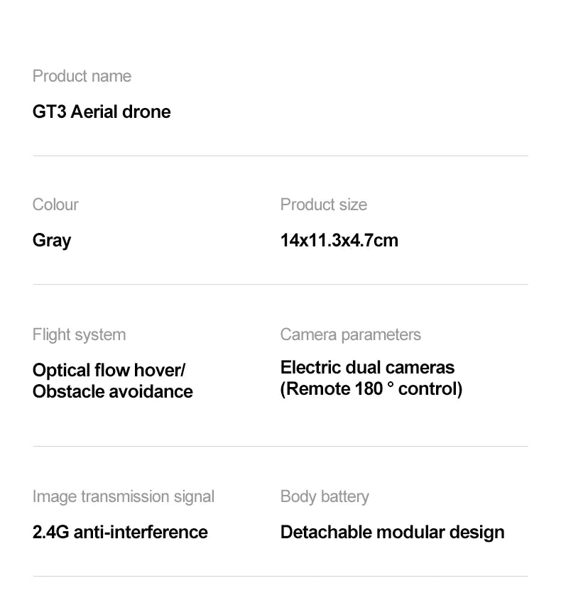 NEW GT3 Mini Foldable Drone With Lights 8k Aerial Photography Optical Flow Positioning 360° Obstacle Avoidance Helicopter Drone