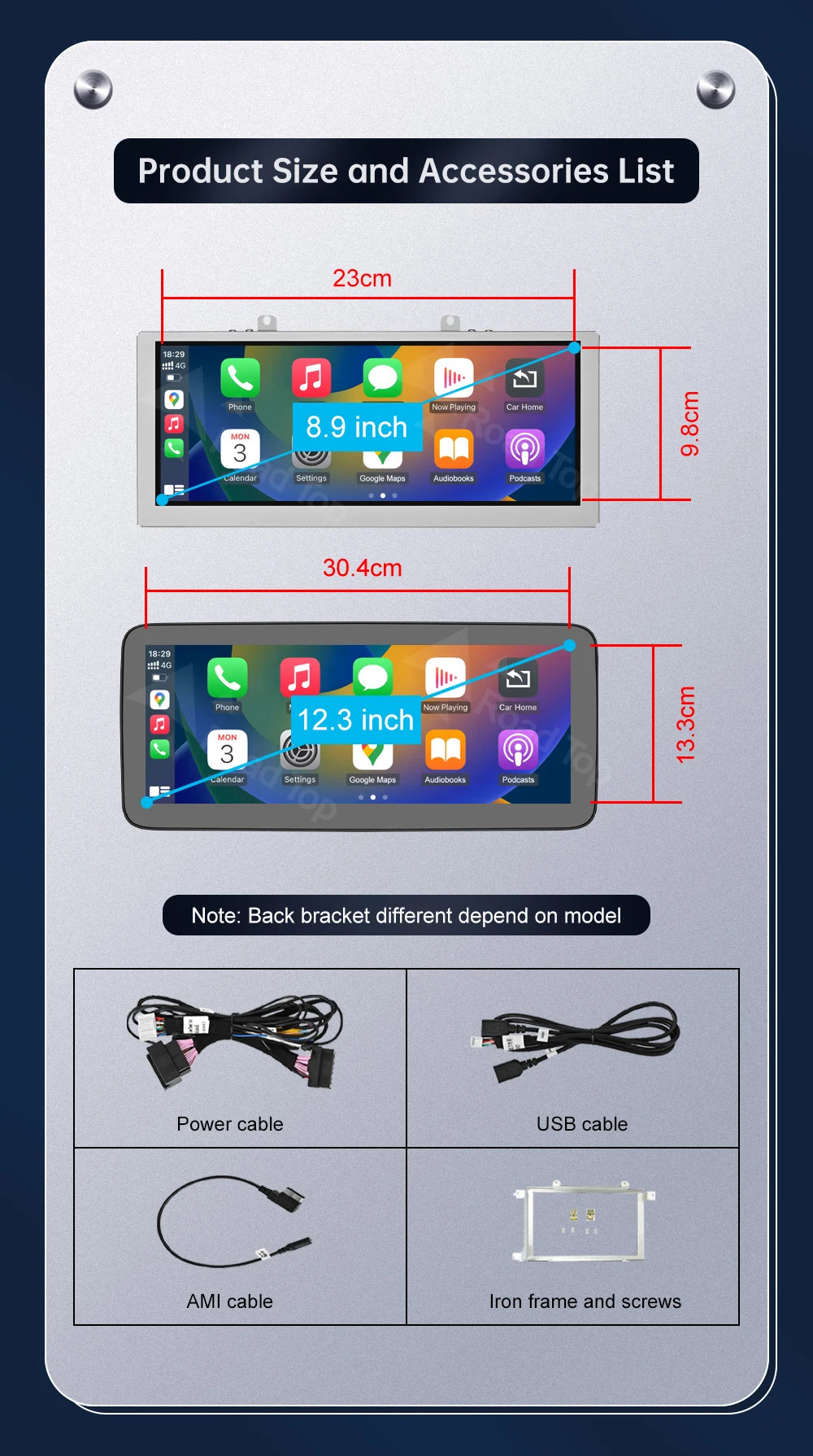8.9 Inch 12.3"" Multimedia Display Touch Screen For Audi A4 S4 2009-2015 Airplay Miracast Function Wireless Carplay Android Auto
