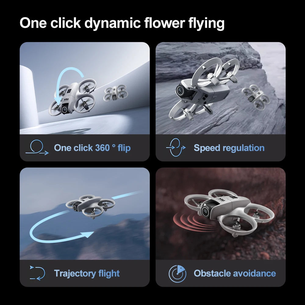 New V66 Mini Drone WIFI FPV Hover 4K Professional HD Camera Pocket Coloful Lights Dron Rc Plane Foldable RC Quadcopter Boy Toys