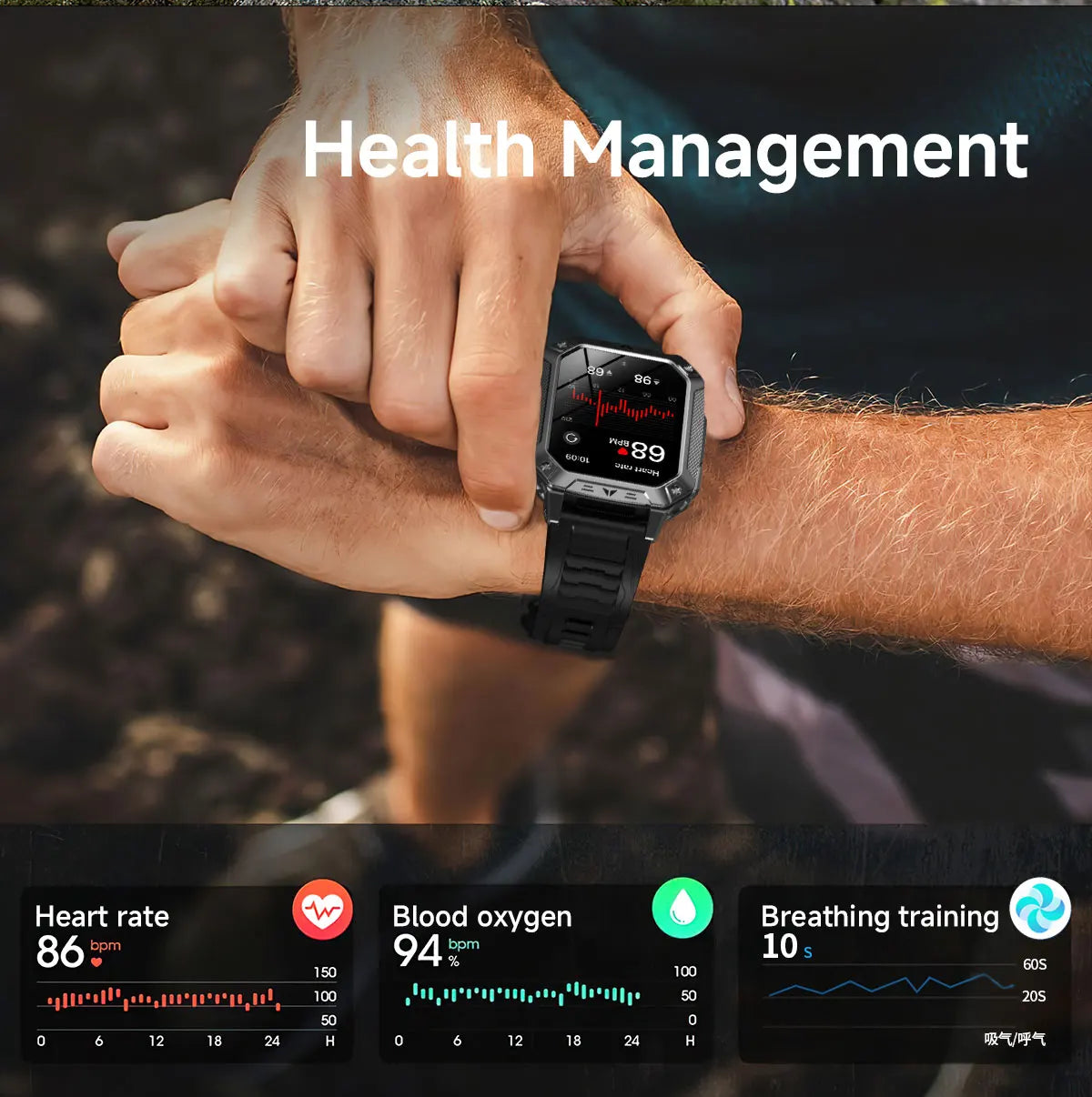 2026 New Built-in 1400mAh Super Large Battery Men Smart Watch Outdoor GPS 2.01"AMOLED Screen 10ATM Waterproof BT Call Smartwatch