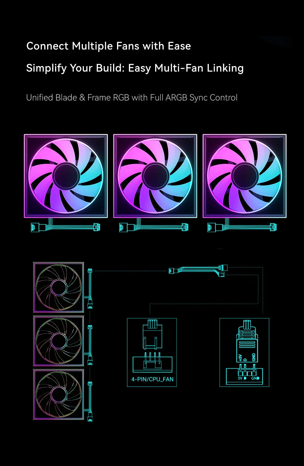 PowerTrain X-Gamerx FG 120/140 ARGB five-sided full mirror PC Fan 4PIN PWM 12V Quiet cooling computer case fans 600-1600RPM