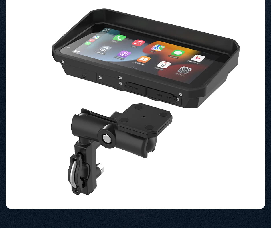 Jansite 5/6.25'' GPS for Motorcycles Carplay DVR Navigation Display Screen Android Auto Moto Accrssories IP67 Waterproof Monitor