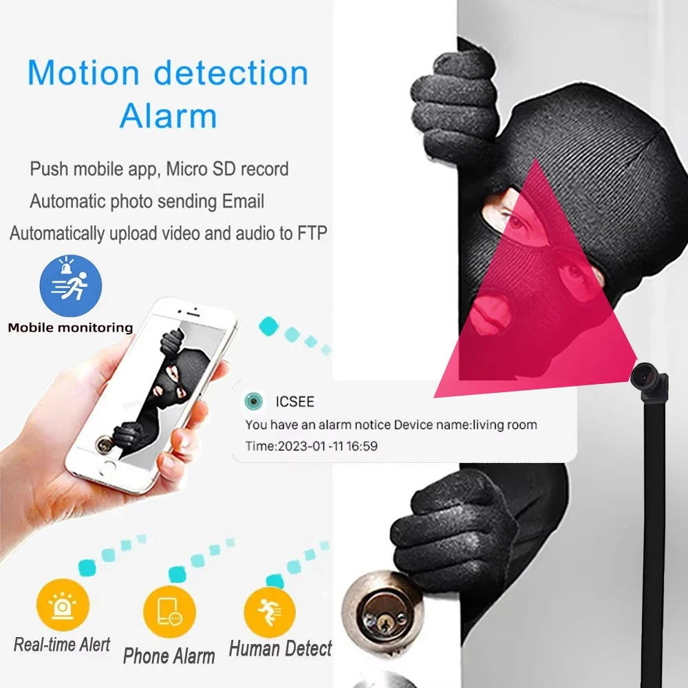 Brand new 4K HD mini WiFi camera, supporting remote viewing, motion detection, loop recording, home DIY wireless camera