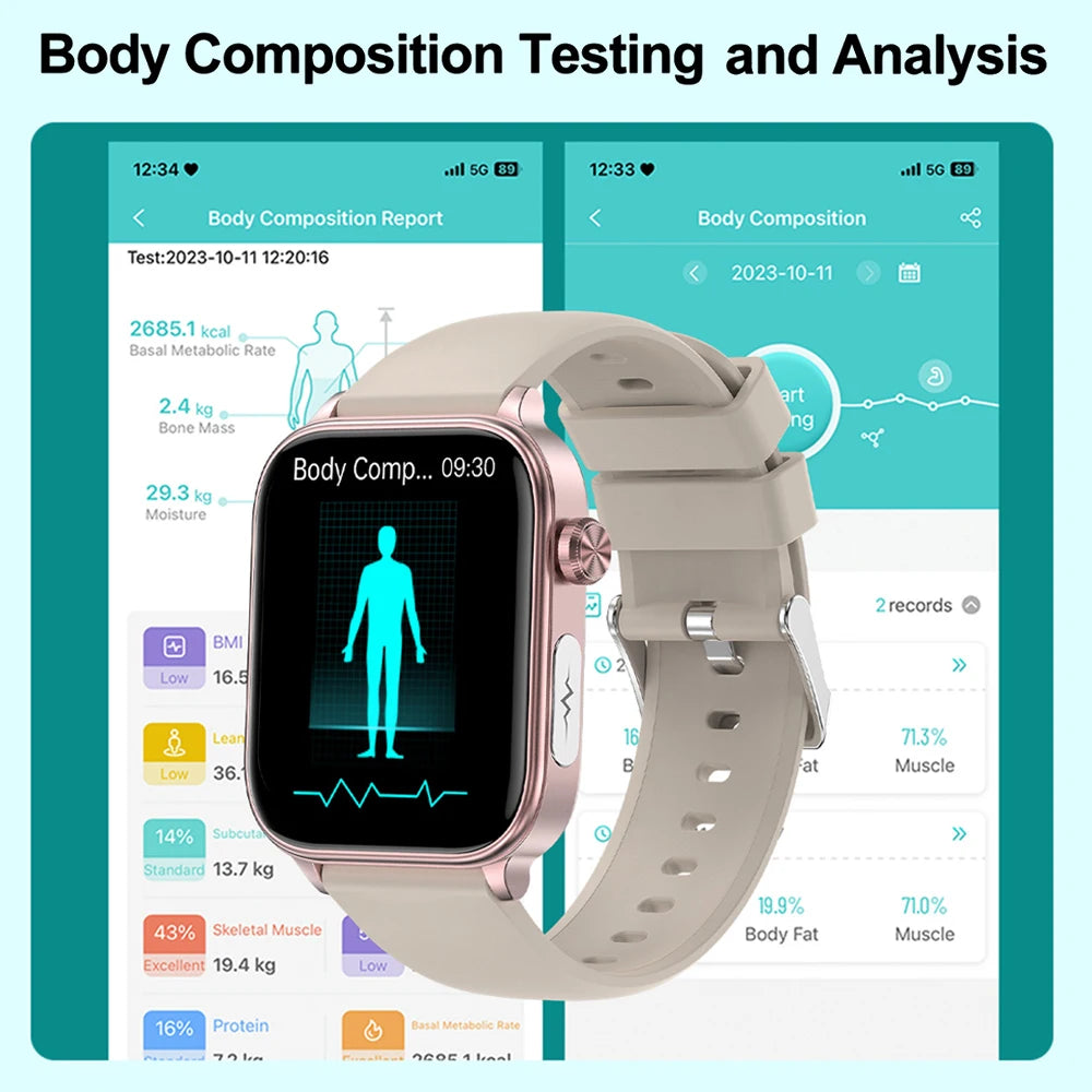 2025 New 24-Hour Health Monitoring Smart Watch Men Uric Acid Blood Lipids Heart Rate Bluetooth Call Smartwatch Women