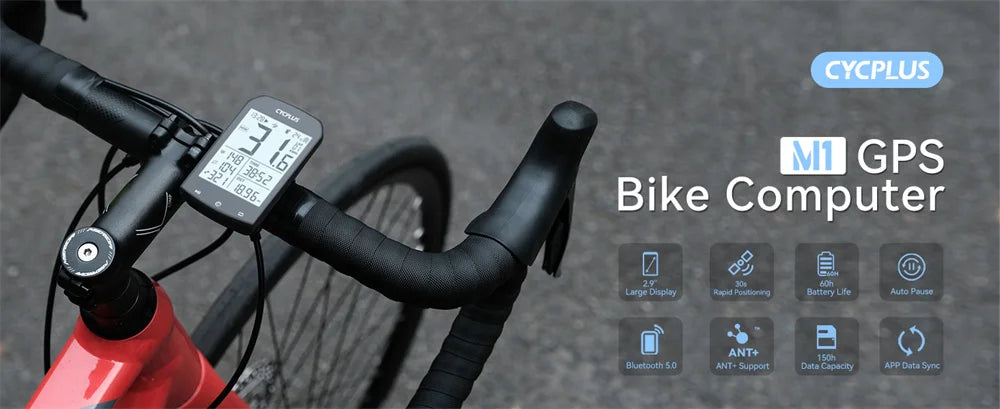 CYCPLUS M1 GPS Bicycle Computer Cycling Speedometer Bluetooth 5.0 ANT+ Ciclismo Speed Meter for Garmin Zwift Bike Accessories