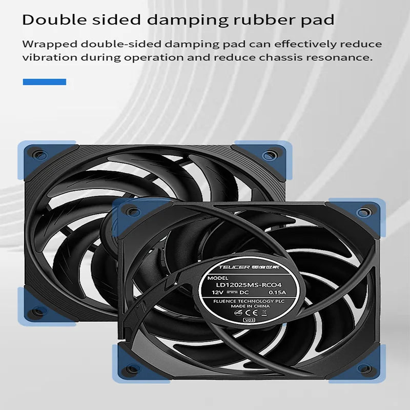 TEUCER T30 12cm Case Fan High Speed Large Air Volume PWM 2150RPM Computer Case Cooling System Fan 120mm SFDB PC Gamer CPU Cooler