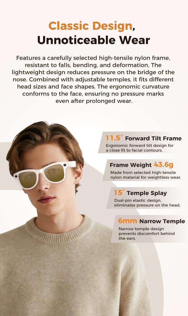 2026 4K HD AI Smart Glasses Chat GPT 800MP Camera Bluetooth Call 290mAh Battery 32GB Voice Assistant Control Smart Glasses 2026