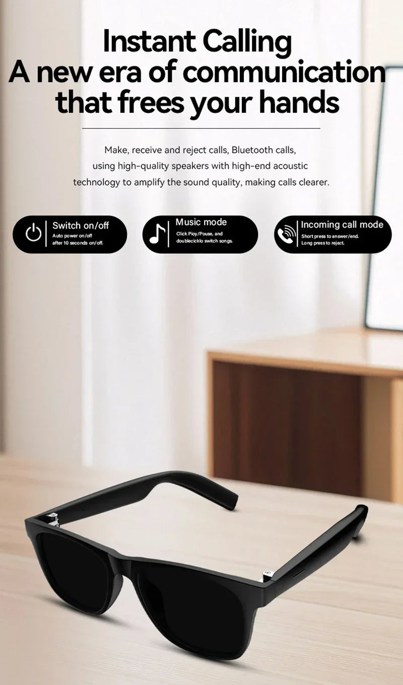 Lenovo AI Smart Glasses Remote Control 8K HD Camera Touch Photo Recording Translator Voice Assistant Music Bluetooth Sunglasses