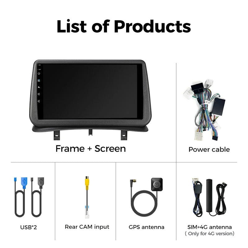 Ainavi Car Radio for Renault Clio 3 2005-2014 Wireless CarPlay Android Auto 4G Multimedia Player Navigation GPS 2din Autoradio