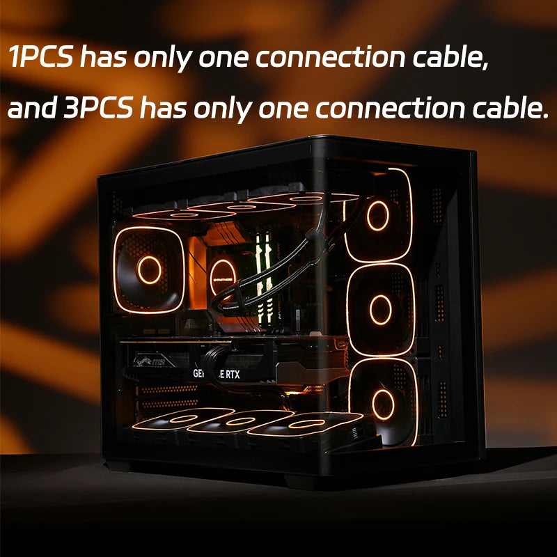 G-PARTNERS Interstellar P2 Building Block Fan Triple ARGB PWM PC fan 12cm Desktop Computer metal contacts Wireless splicing fan