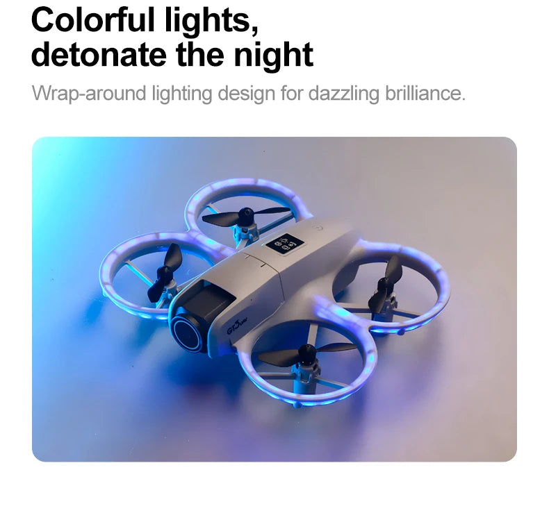 NEW GT3 Mini Foldable Drone With Lights 8k Aerial Photography Optical Flow Positioning 360° Obstacle Avoidance Helicopter Drone