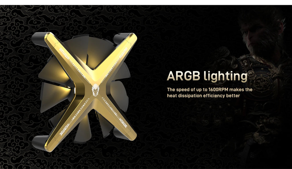 ALSEYE X12 Case cooling fan ARGB light synchronization PWM temperature control Silent frameless fan