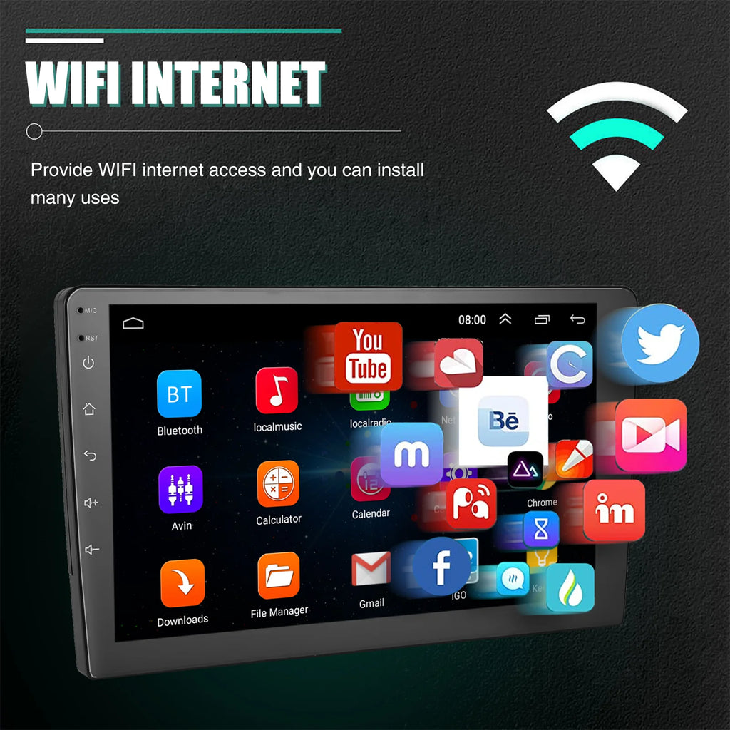 ESSGOO 7"/9"/10“ 2 DIN Android 14 4+64G Car Stereo Carplay Android Auto GPS SAT Navi Bluetooth FM RDS Radio WIFI Touchscreen