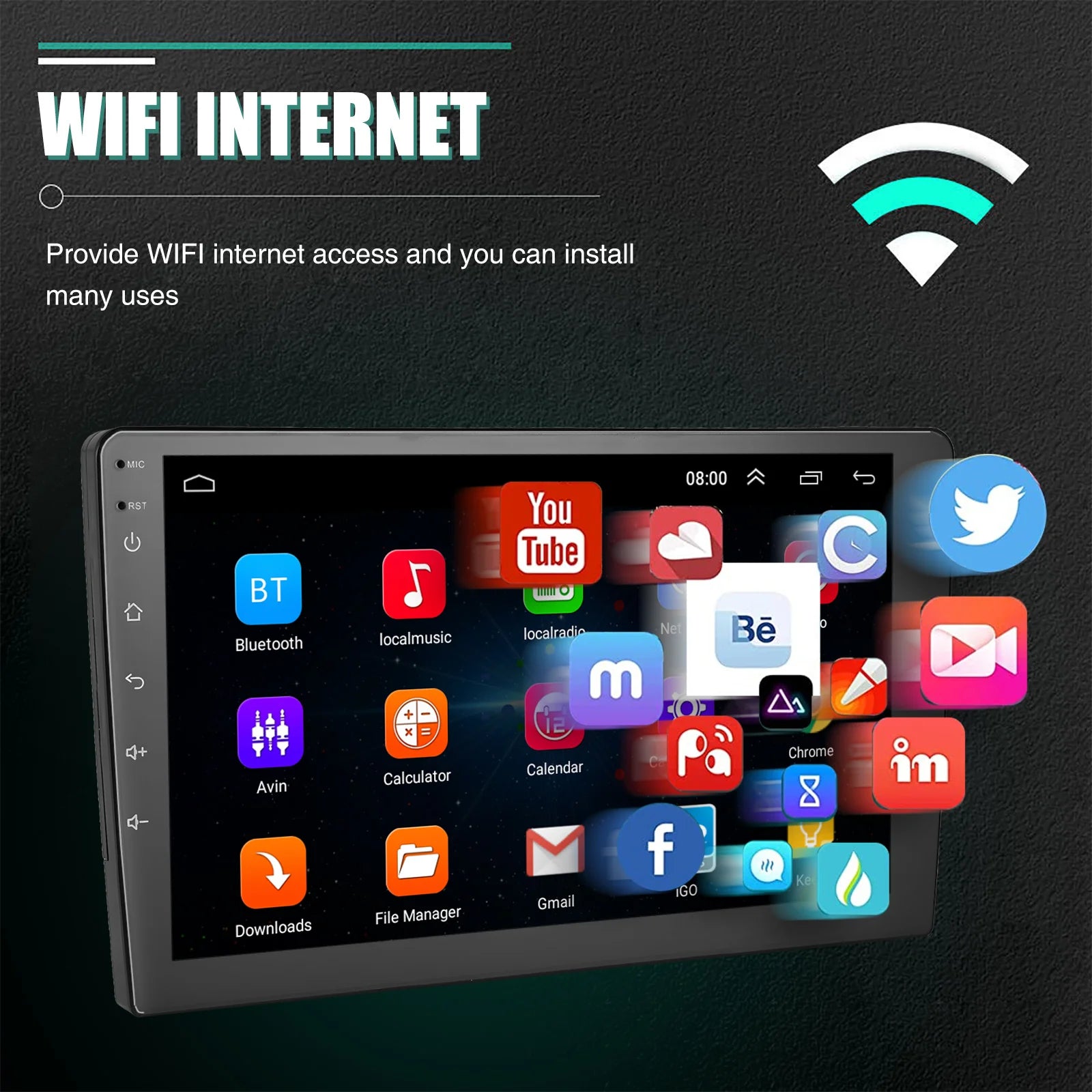 ESSGOO 7"/9"/10“ 2 DIN Android 14 4+64G Car Stereo Carplay Android Auto GPS SAT Navi Bluetooth FM RDS Radio WIFI Touchscreen