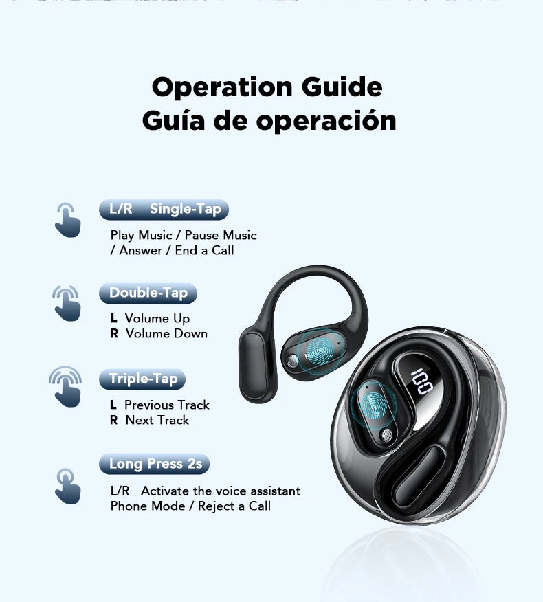 Translator MINISO MS190 New OWS Wireless Headphones Sport Waterproof Headsets  Intelligent Bluetooth Translation Earbuds