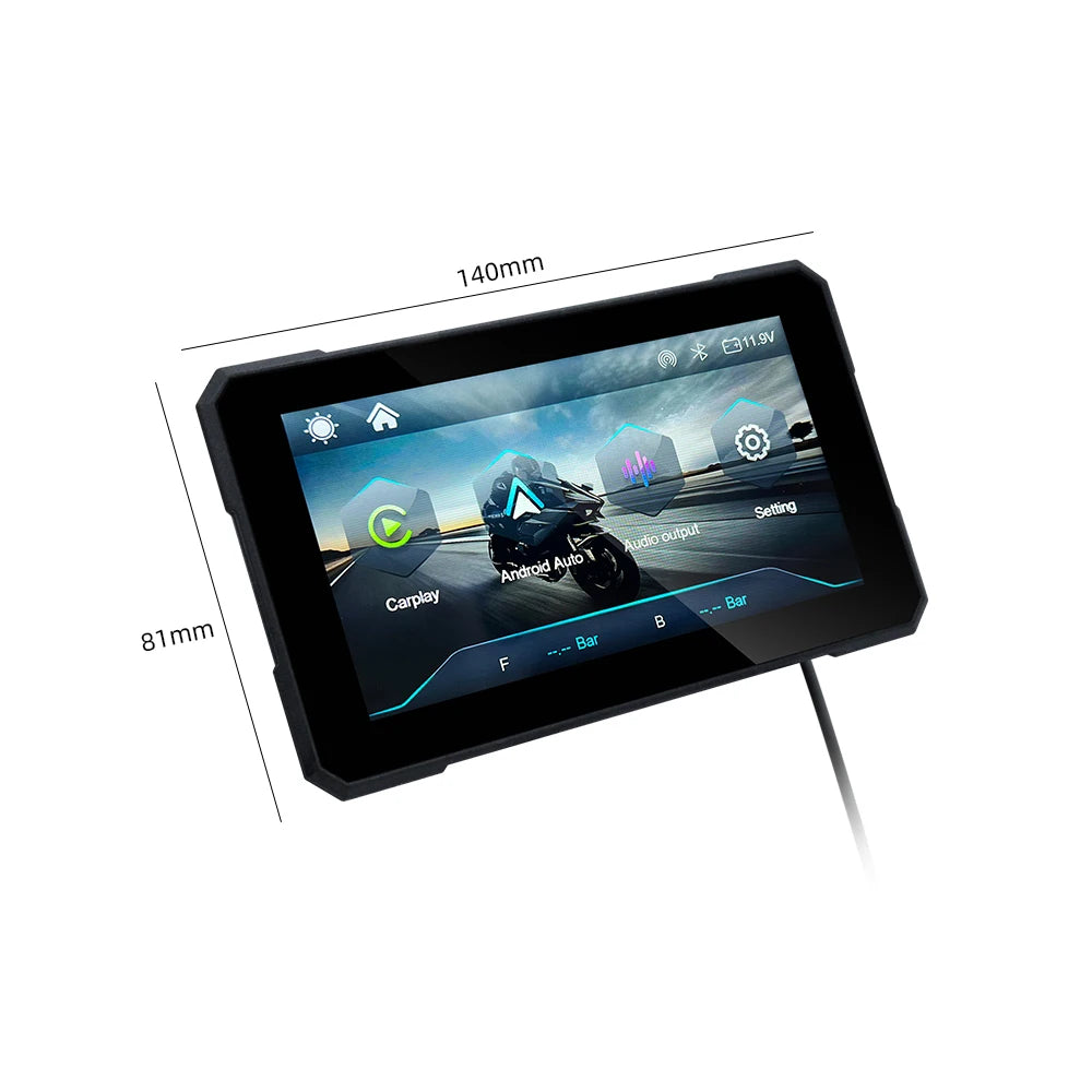 EKIY 5.0 inch Portable Digital Dashboard Motorcycle Navigation GPS Removable Display Screen Wireless CarPlay Moto Android Auto