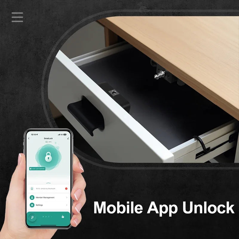 Tuya Bluetooth Smart Wood Cabinet Lock App Remote Control Monitoring Keyless IC Card Unlock Door Locker Furniture Drawer