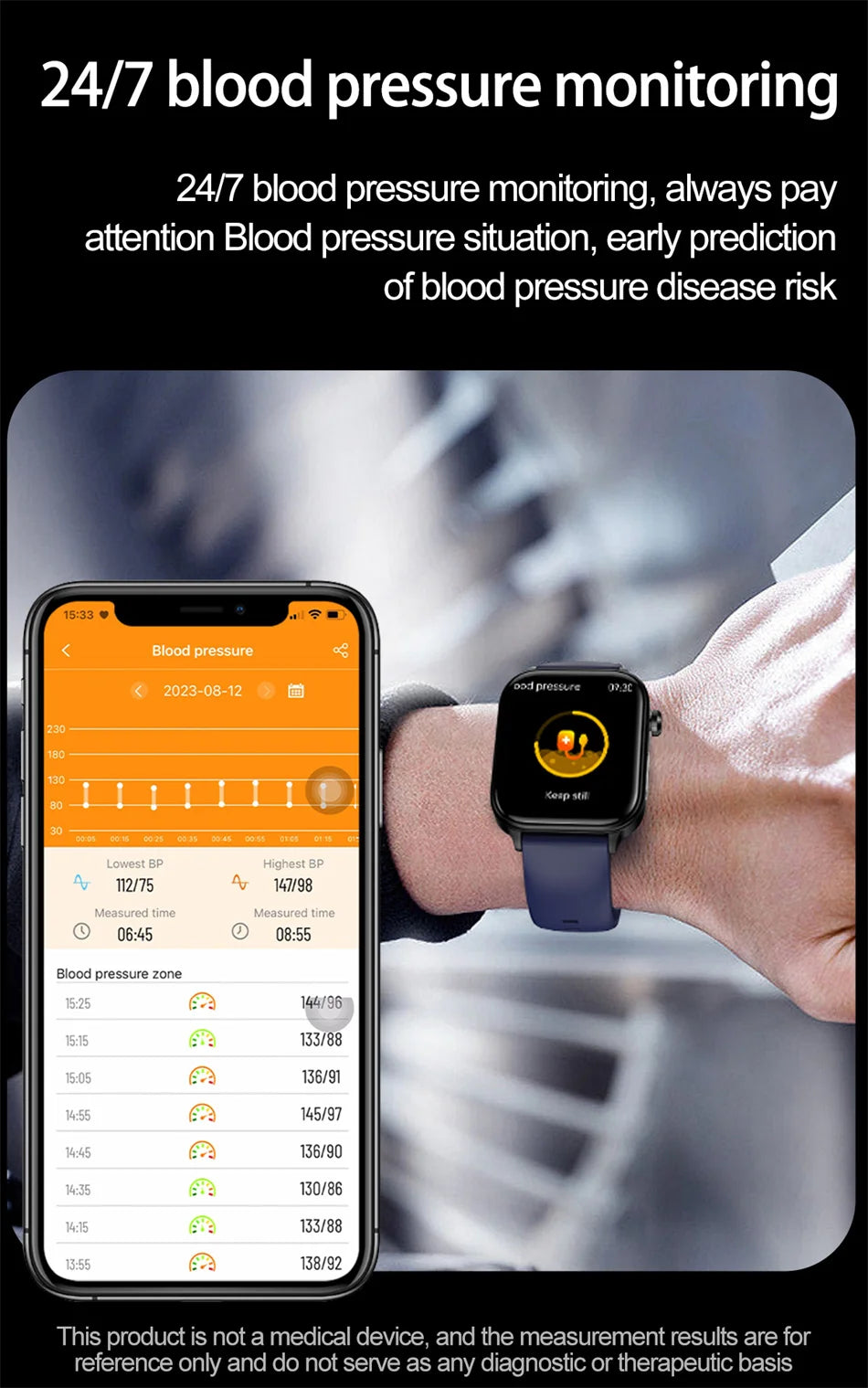 2025 New 24-Hour Health Monitoring Smart Watch Men Uric Acid Blood Lipids Heart Rate Bluetooth Call Smartwatch Women