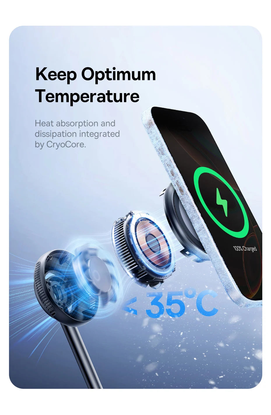 Baseus 22.5W 3-in-1 Wireless Charger Stand Qi2 15W Magnetic Fast Charging TEC Cooling For iPhone 16 15 14 AirPods Apple Watch
