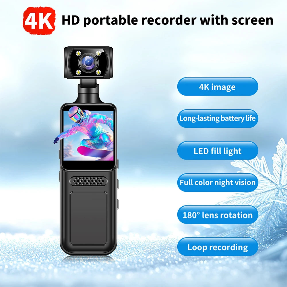 Ultra HD 4K Mini Camera WiFi Portable Small Digital Video Recorder Police BodyCam Infrared Night Vision Miniature Camcorder L10