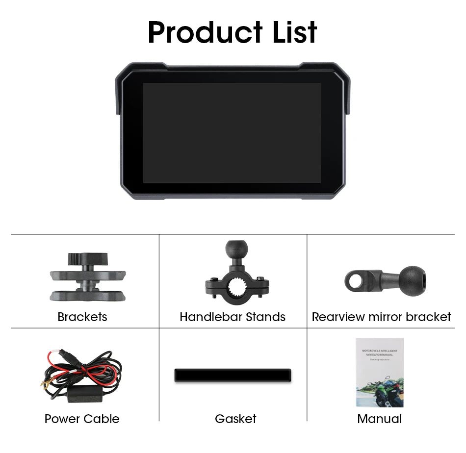 Jansite Motorcycle Display Screen Carplay Moto Navigation Portable Digital Dashboard Motobike Android Auto Waterproof BT Monitor