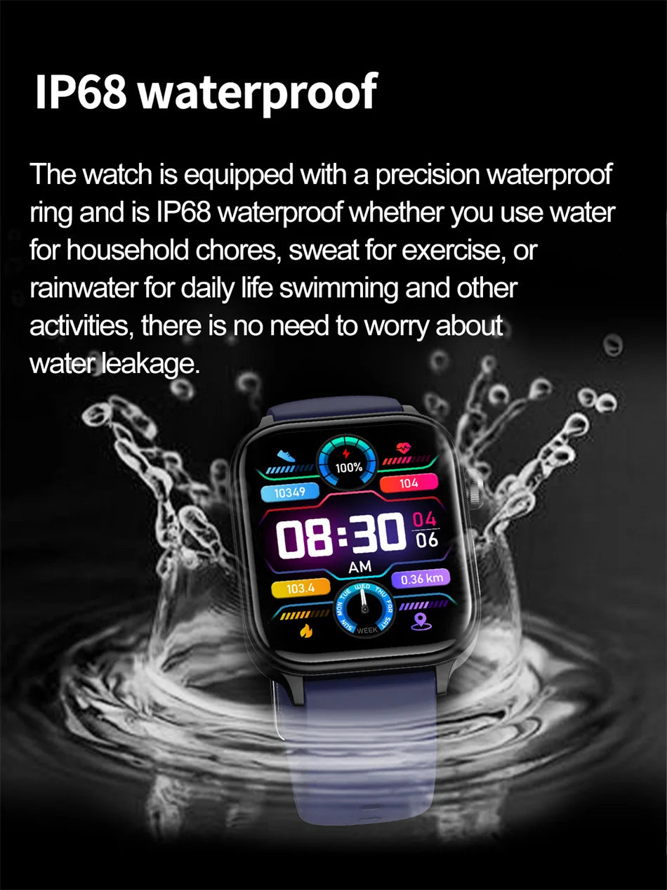2025 New 24-Hour Health Monitoring Smart Watch Men Uric Acid Blood Lipids Heart Rate Bluetooth Call Smartwatch Women
